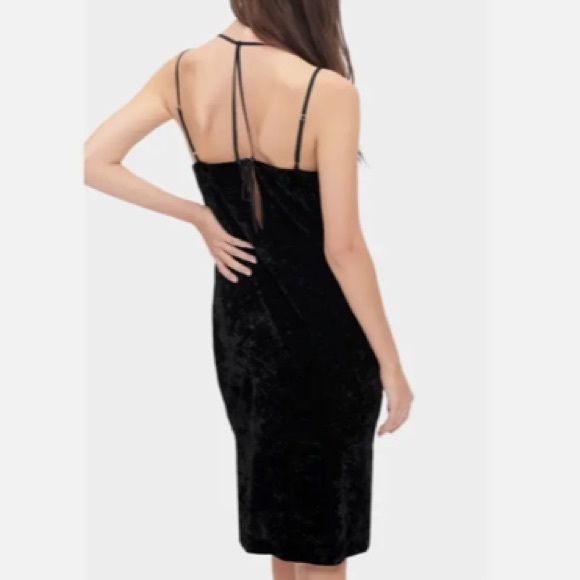 NWT Splendid Slip Cami Dress Crushed Velvet Black - Picture 2 of 13